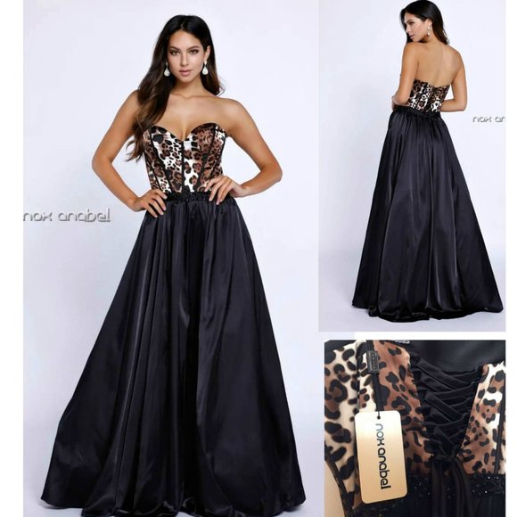 NOX ANABEL Dresses Nwt Nox Anabel Corset Boned Leopard Print Formal